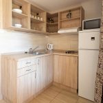 mobilház mobil ház Aranypart Camping Siófok Carmen Plusz üdülőház konyha